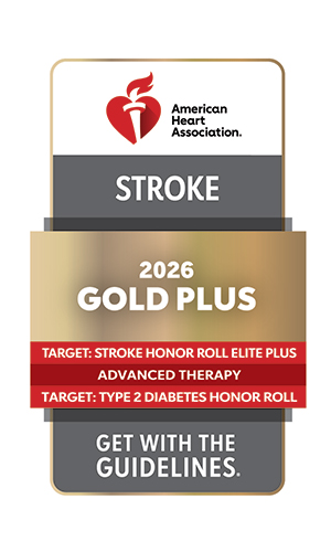 American Heart Association’s Get With The Guidelines® Stroke Gold Plus Quality Achievement Award. 