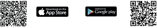 QR codes to App Store or Google Store
