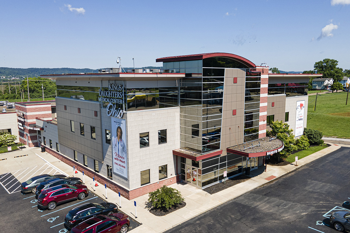 Exterior drone view of King's Daughters Ohio