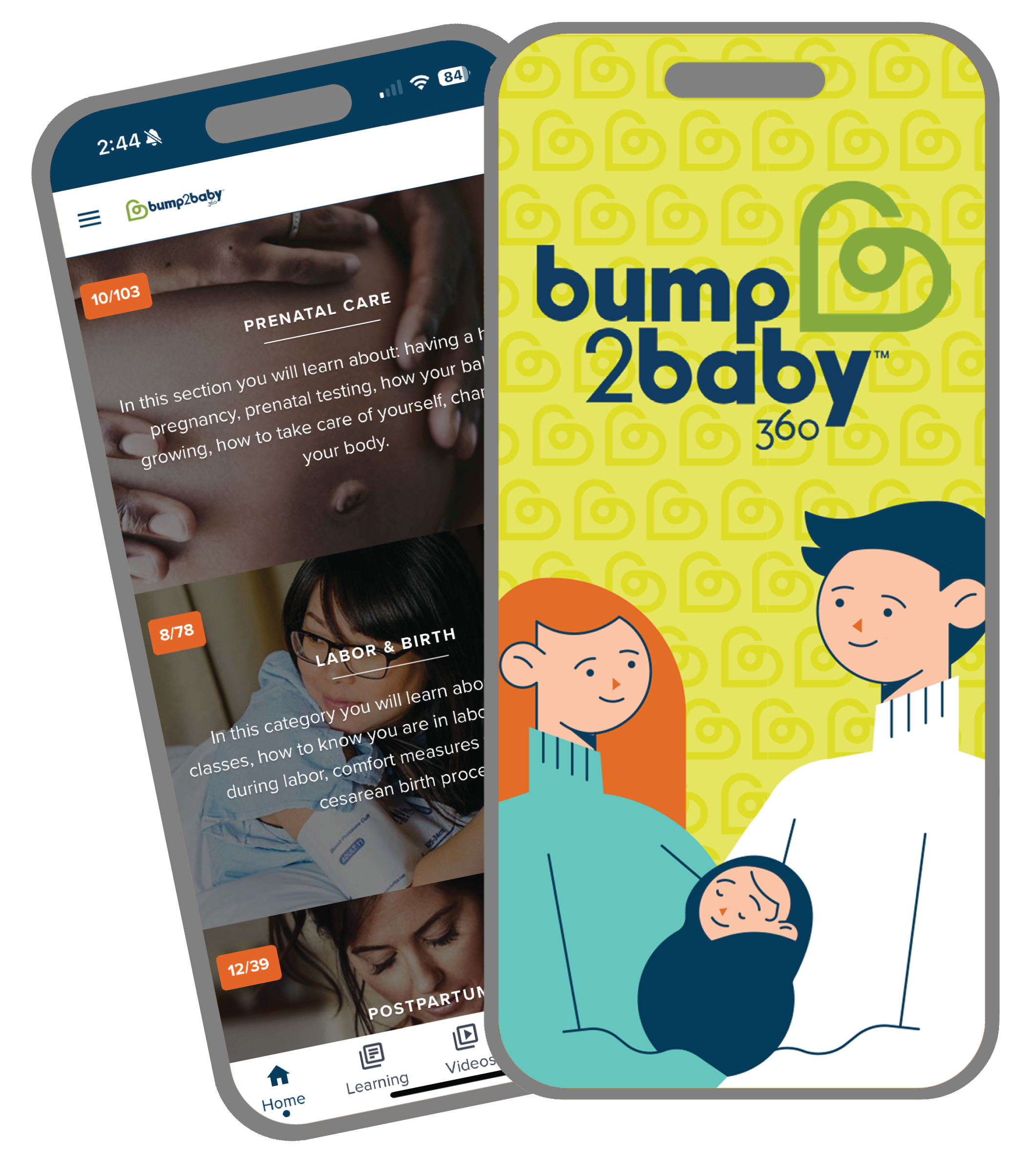 Bump2Baby 360 app shown on cell phone. 