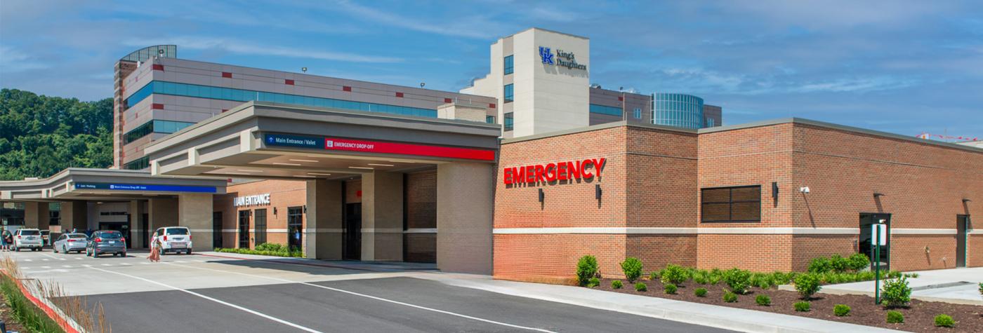 Outside view of the UK King's Daughters Emergency Department 