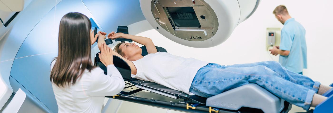 Patient receiving radiation therapy